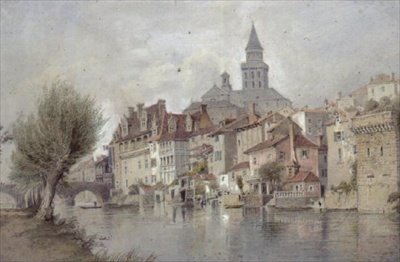 Perigeaux on the Isle, Basses-Pyrenees by Thomas Allom